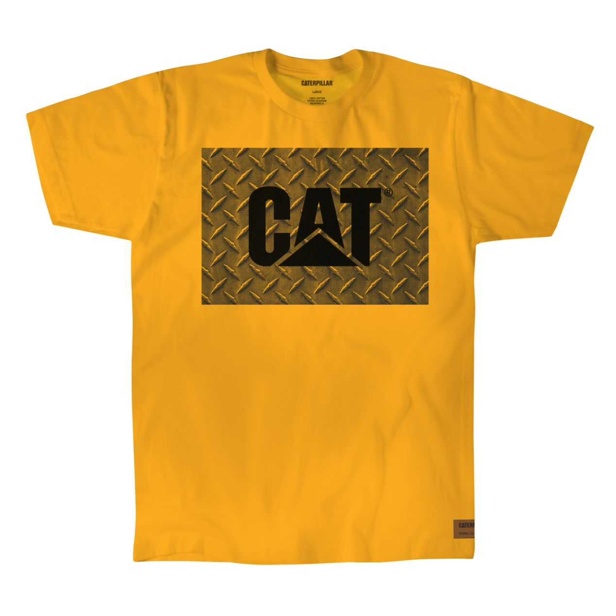 Caterpillar Men's Work Diamond Plate T-Shirts Yellow CAT-81639